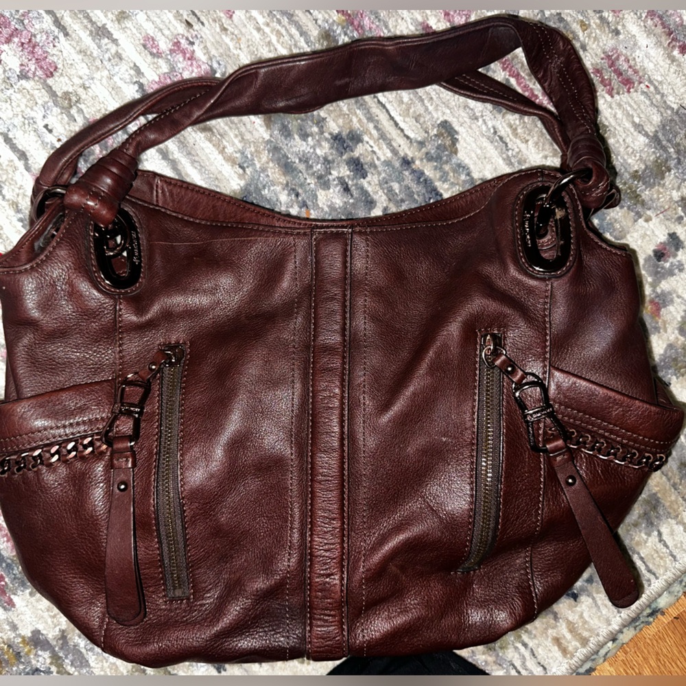 B. Makowsky Brown Leather Hobo Bag
